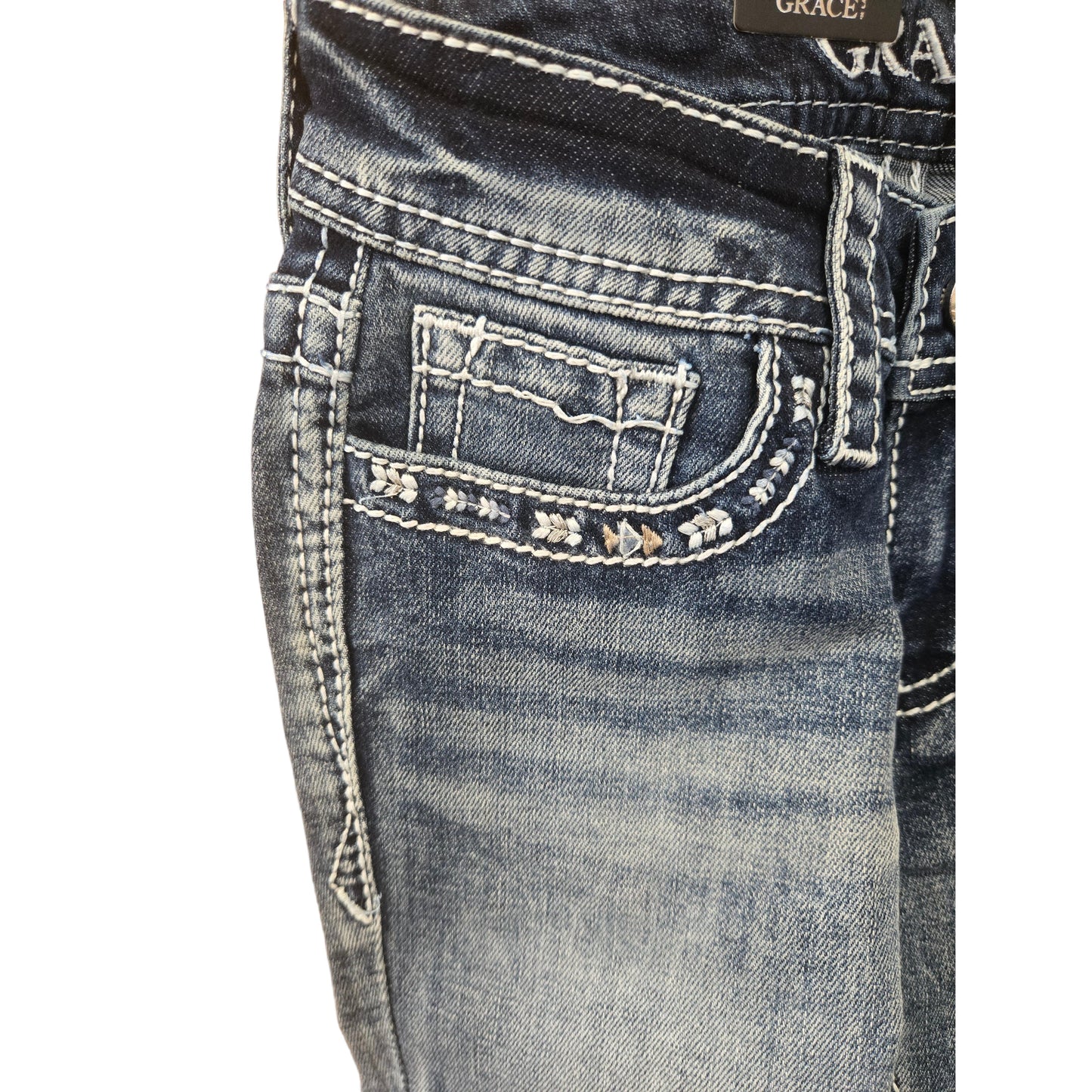 Grace in LA Girl's Aztec Jeans - Blue
