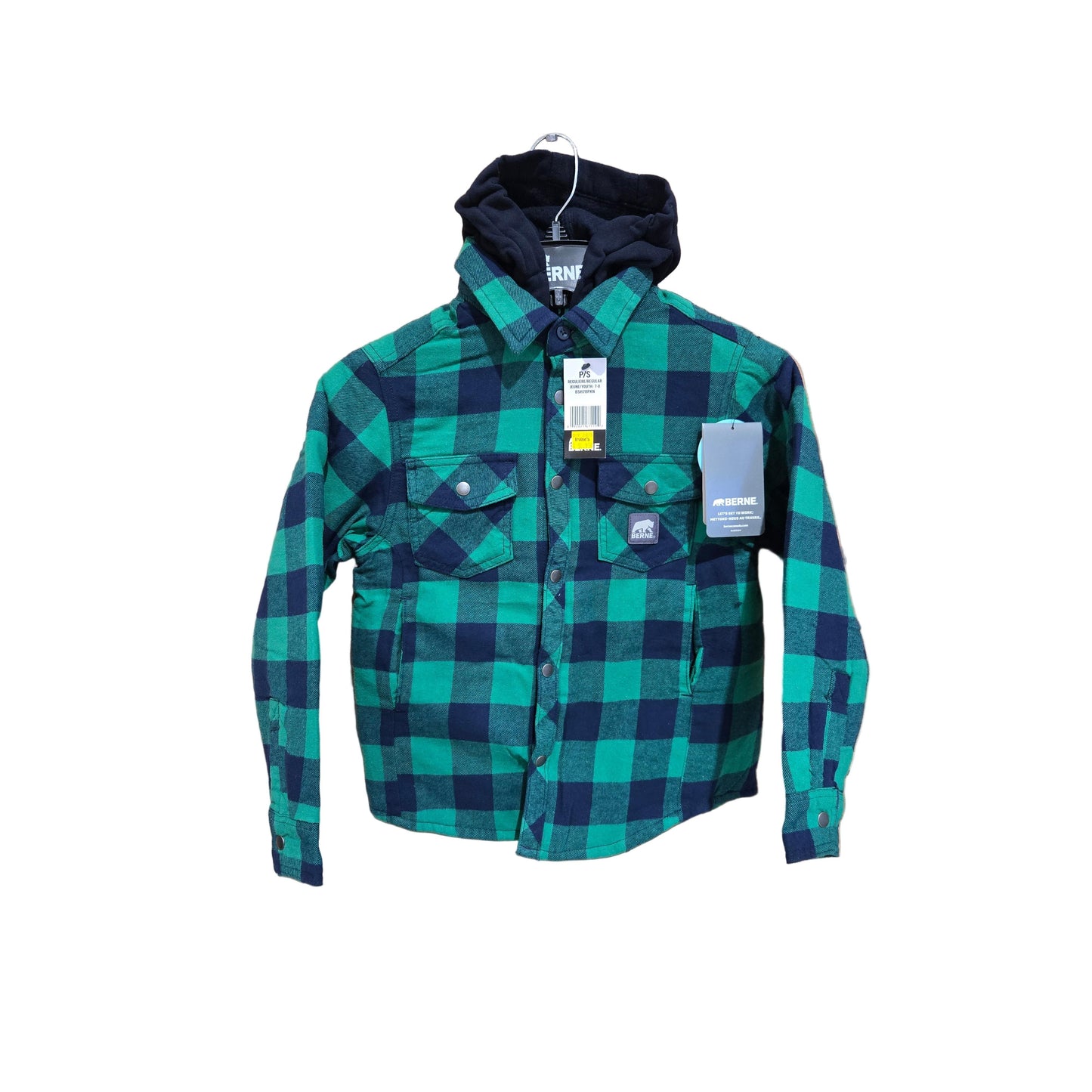 Berne Youth Hooded Flannel Shirt Jacket