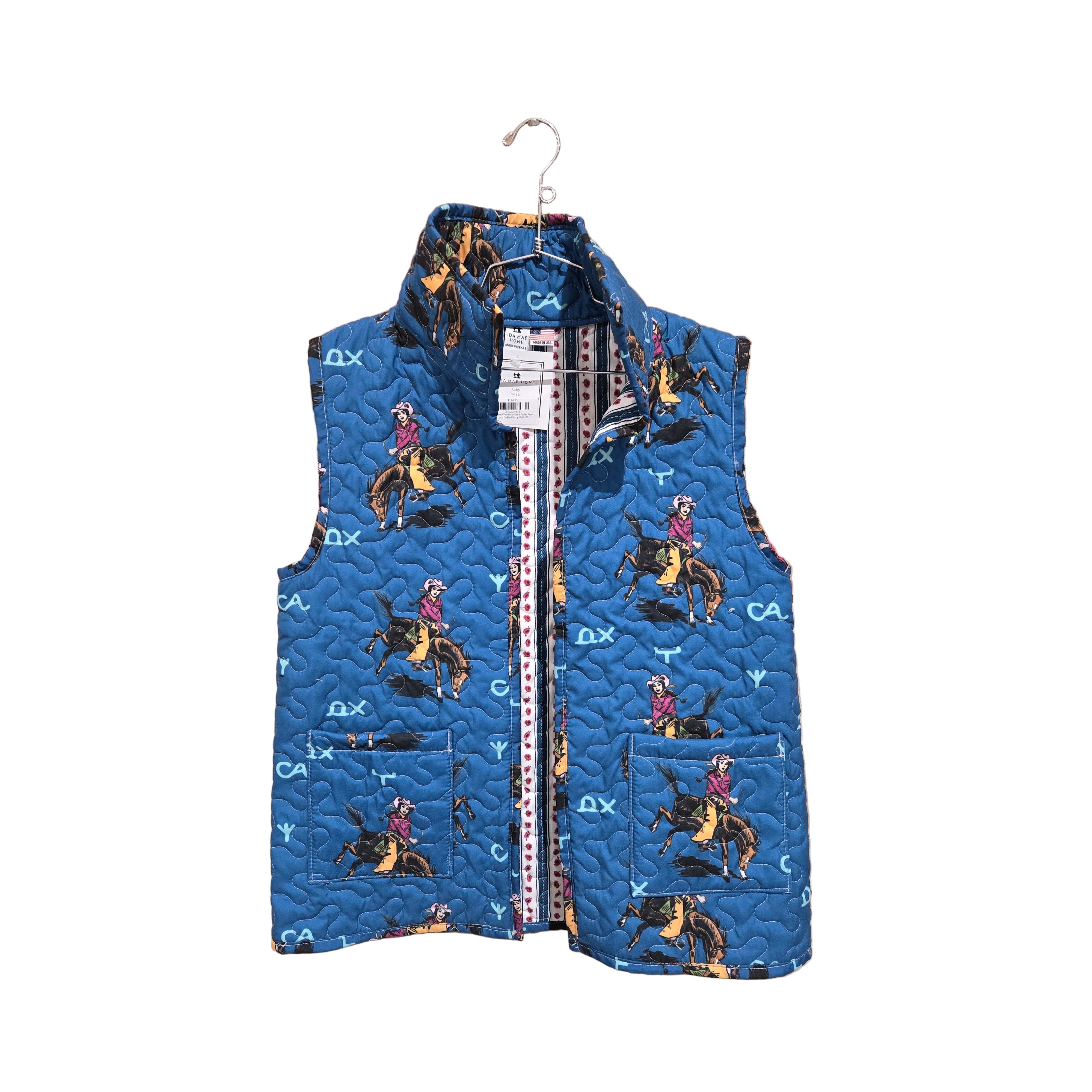 Ida Mae Women's Rosie Rider Peacock Quilted Ruby Vest – Irvine