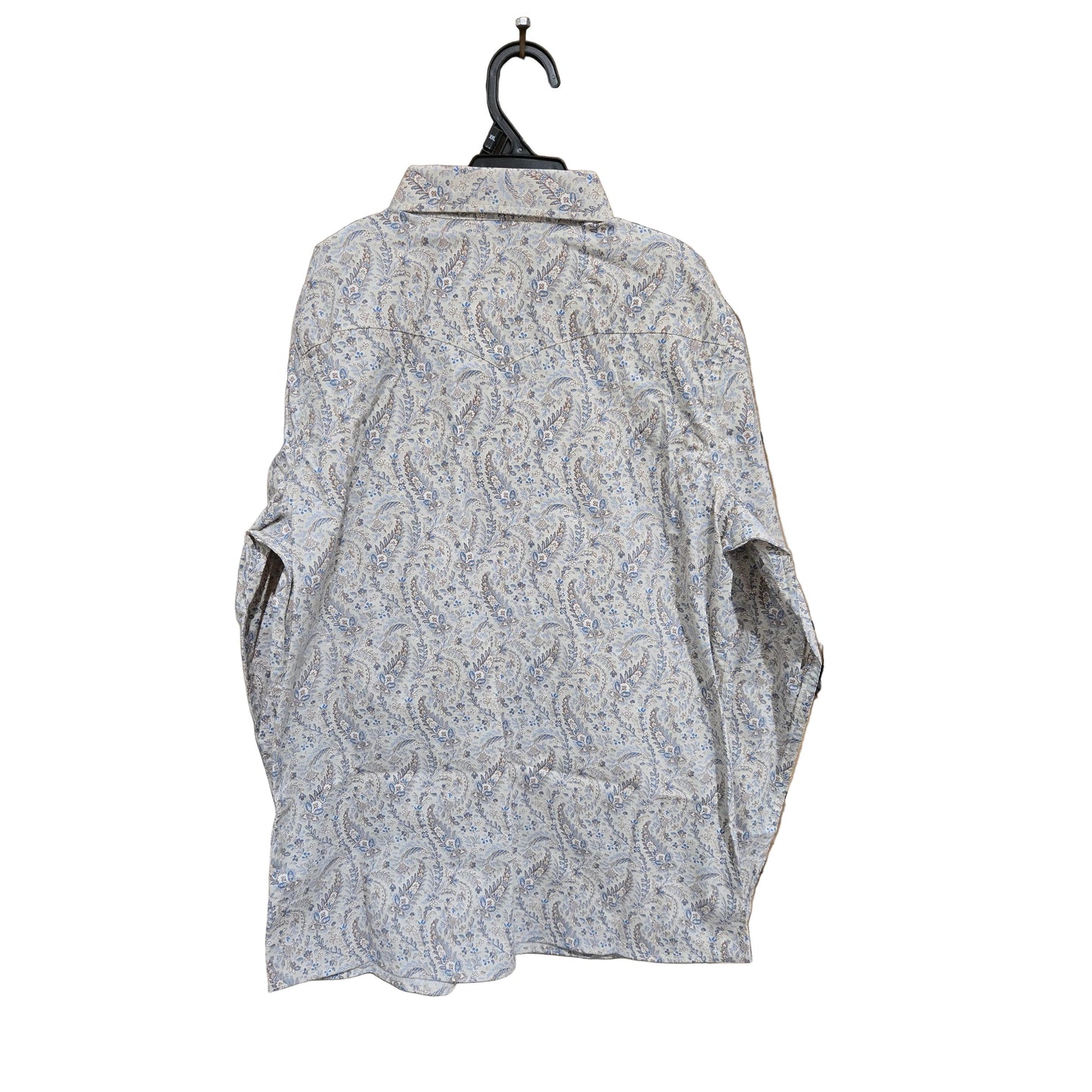 Panhandle Girl's Long Sleeve Print 2 Pocket Snap Shirt - Beige