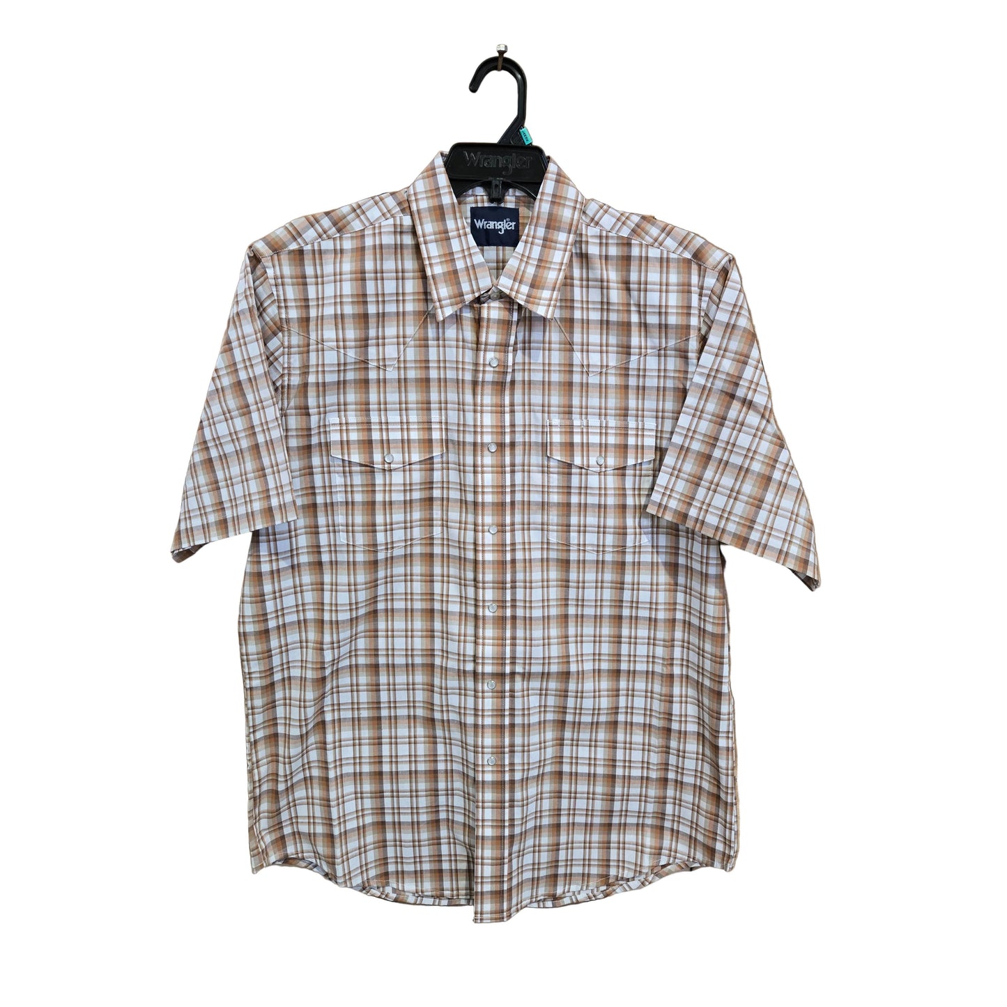 Wrangler Men's Short Sleeve Wrinkle Resistant Snap Western Shirt - Multi Brown