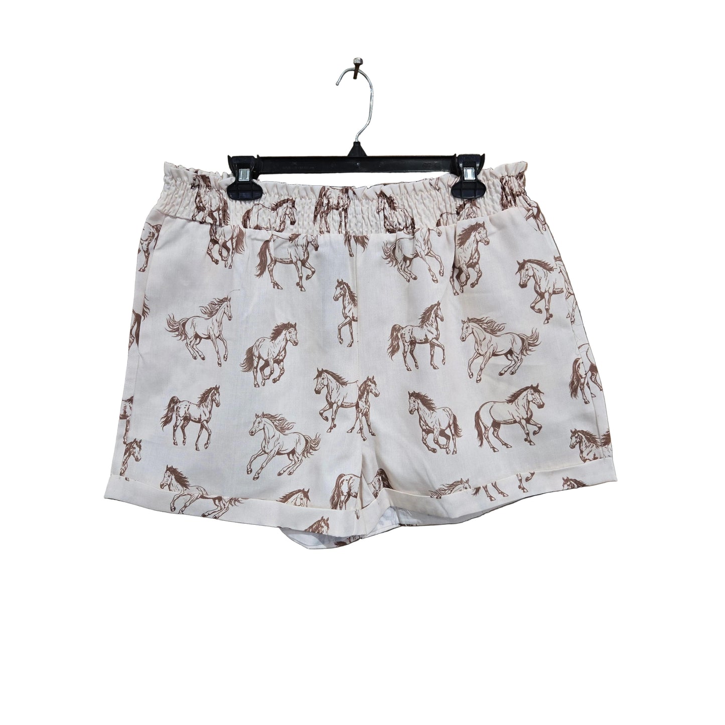 Lucky & Blessed Women's Horse Print High Waist Checkered Print Shorts