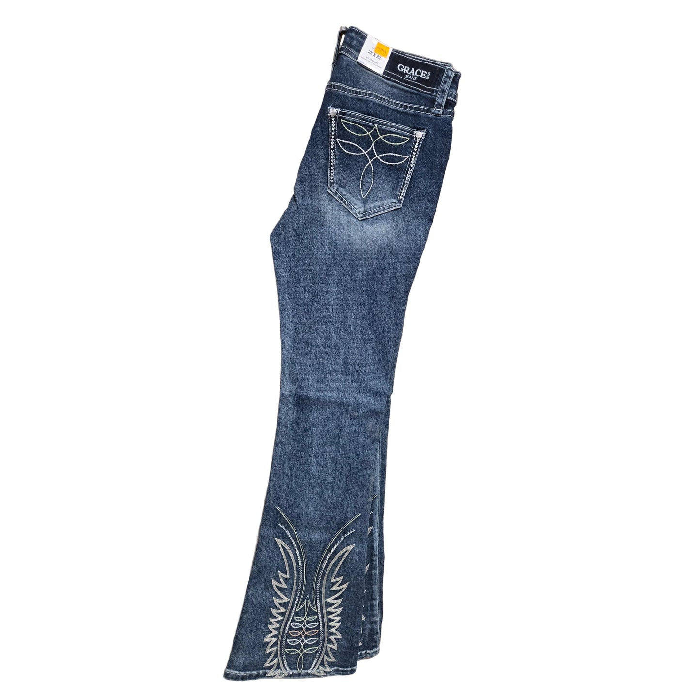 Grace in LA Women's Bug Tote Embroidered Jeans