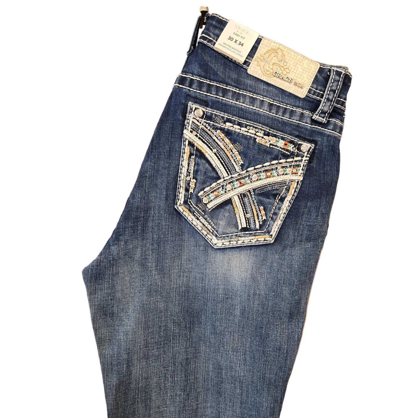 Grace in LA Women's Midrise Bootcut Jeans