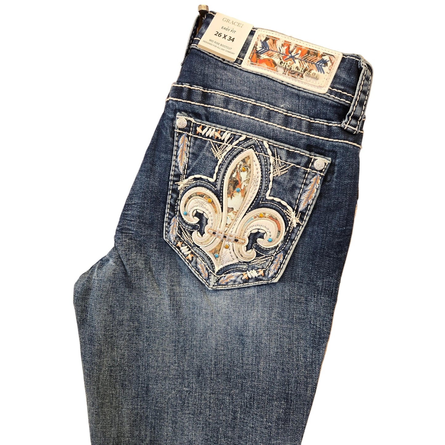 Grace in LA Women's Midrise Bootcut Jeans