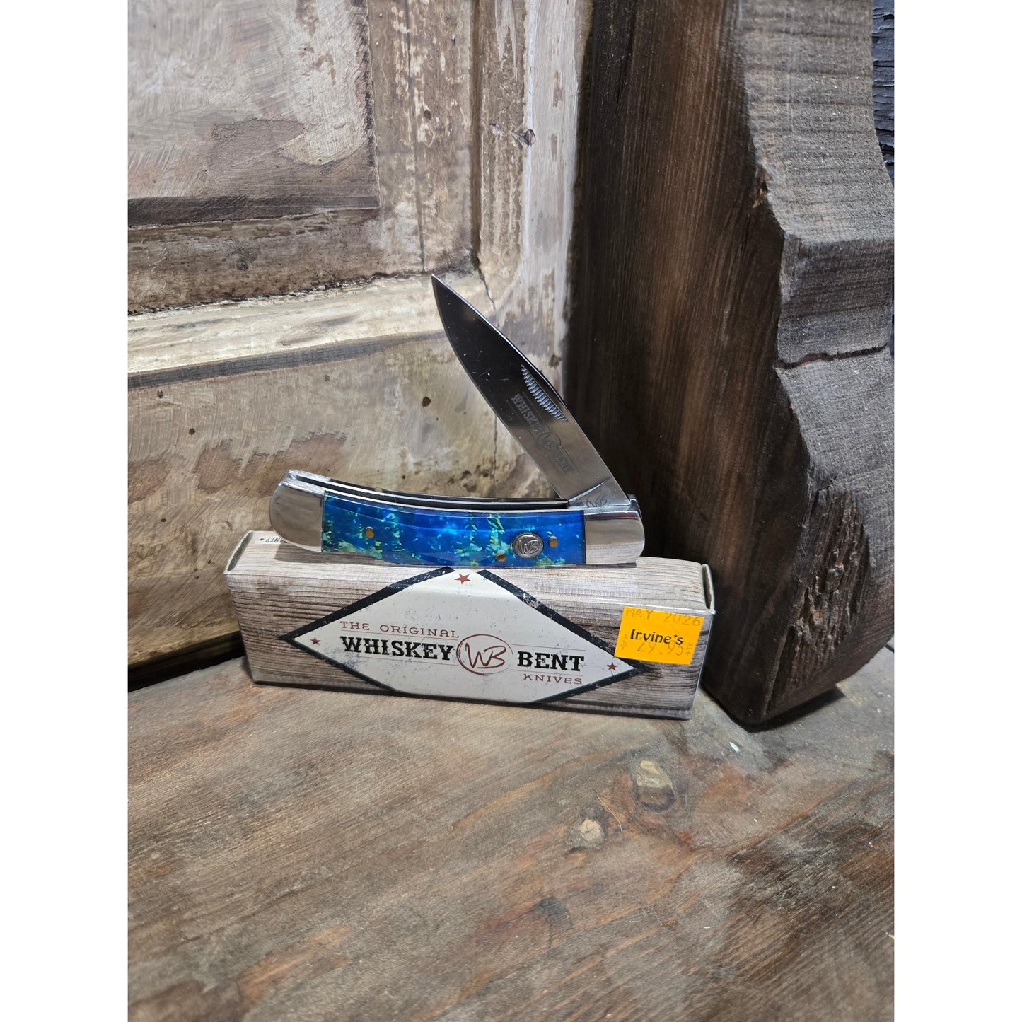 Whiskey Bent Blue Green Opal Lock Pocket Knife