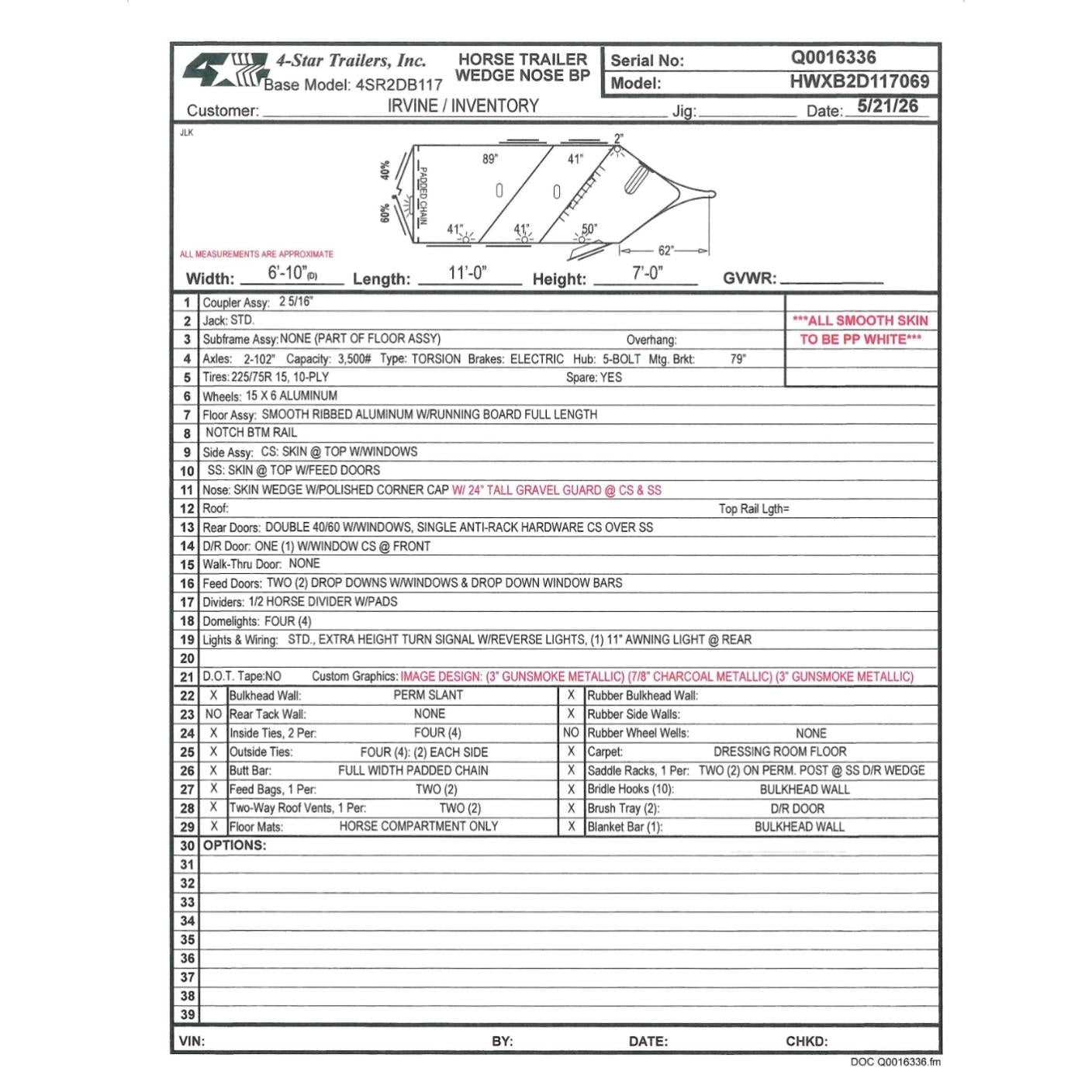 2027 4-Star 11' 2-Horse Slant Load Bumper Pull