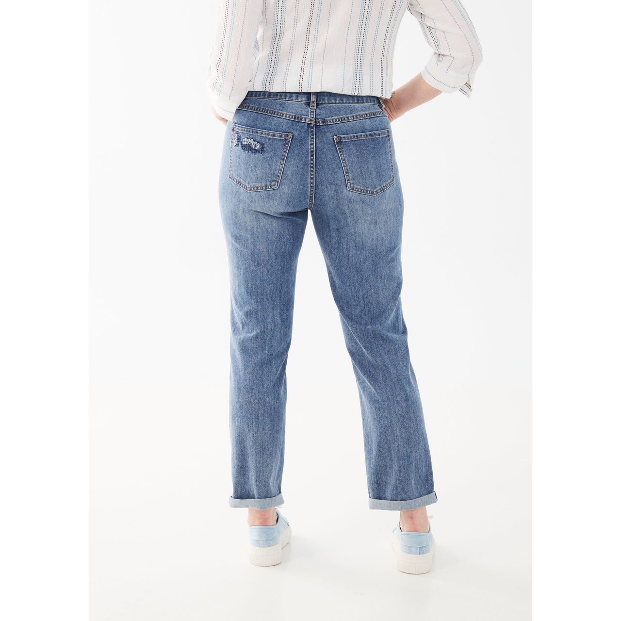 FDJ Women's Girlfriend Ankle Jeans - Light Blue
