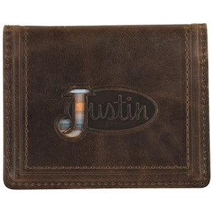 Justin FP Slim Card Wallet Serape Logo