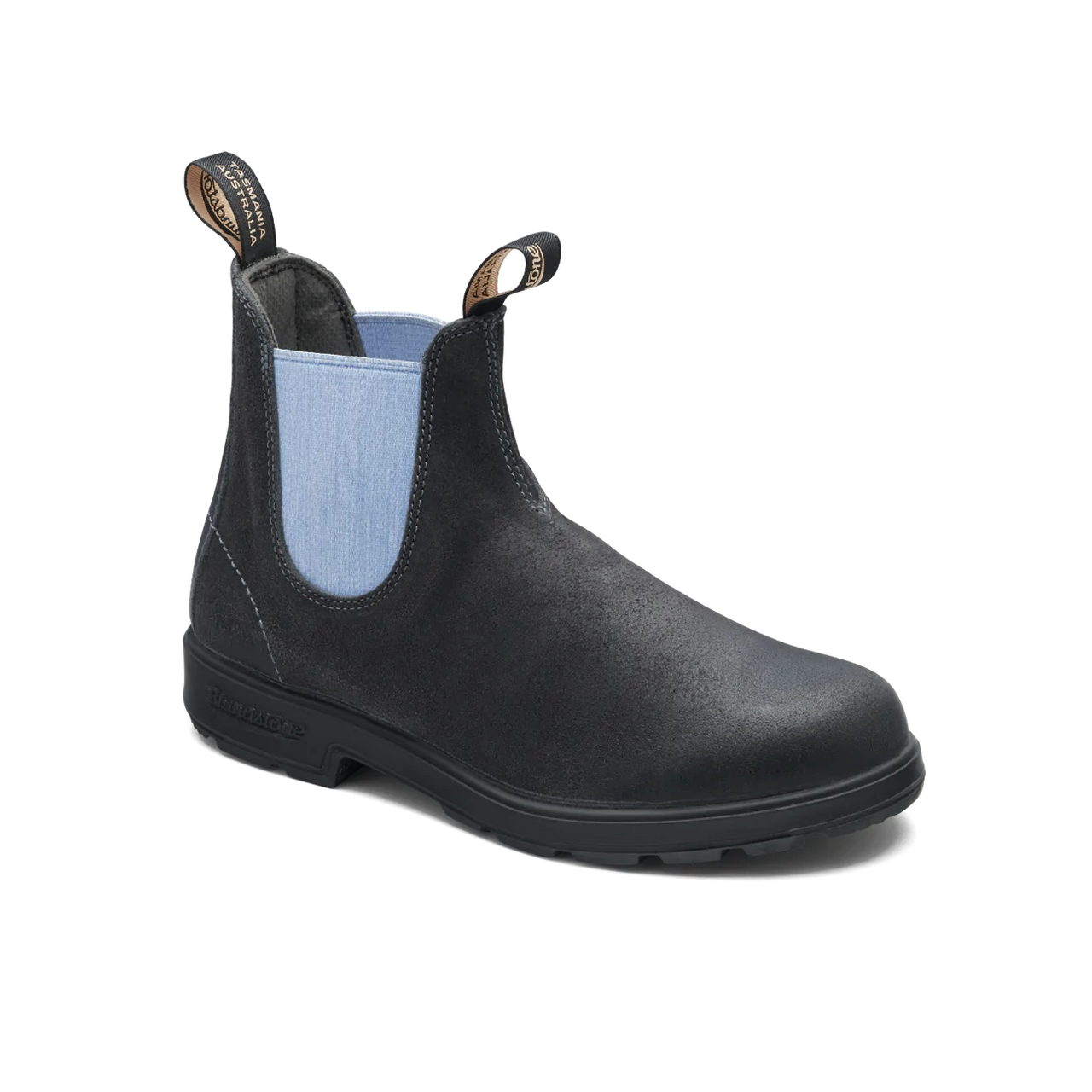 **Blundstone Unisex #2209 Original Boots - Steel Grey Waxy Suede w/Pale Denim Elastic