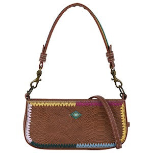 Catchfly, Mini Convertible Bag Southwest Motif with Snakeskin