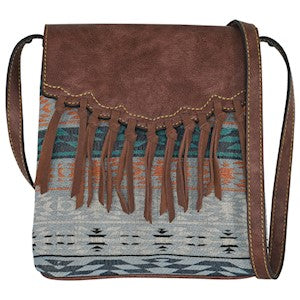 Justin Women's Crossbody Jacquard Purse - Fringe