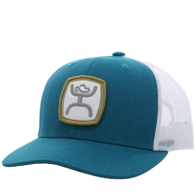 Hooey Zenith Trucker Hybrid Bill Cap -Teal & White w/Patch
