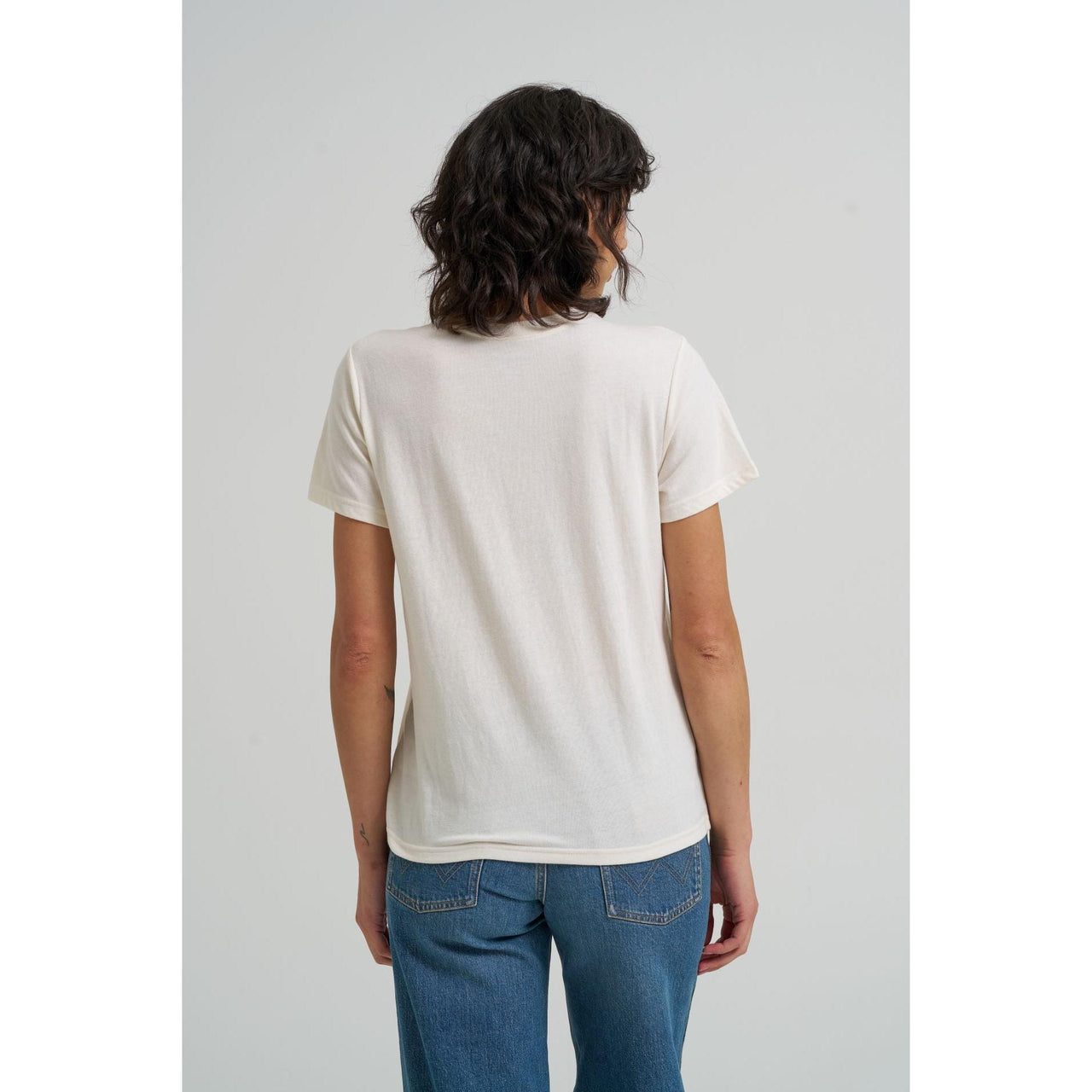 Wrangler Women's Landscape Logo Short Sleeve Tee Shirt- White