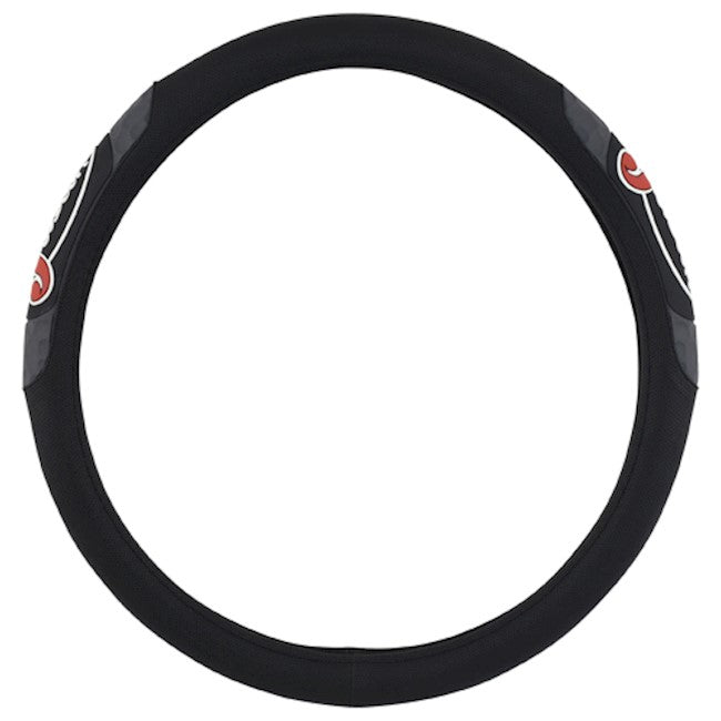 Justin Truck Pin Dot Perforation Steering Wheel Cover - Black/Heather Grey