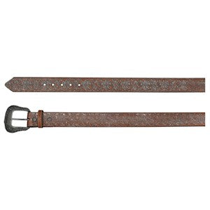 Catchfly Women's Silver Washed Embossed Belt - Tan