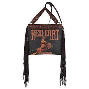 RDHC Women's Rocket Cowgirl Crossbody Purse w/Fringe - Dark Brown