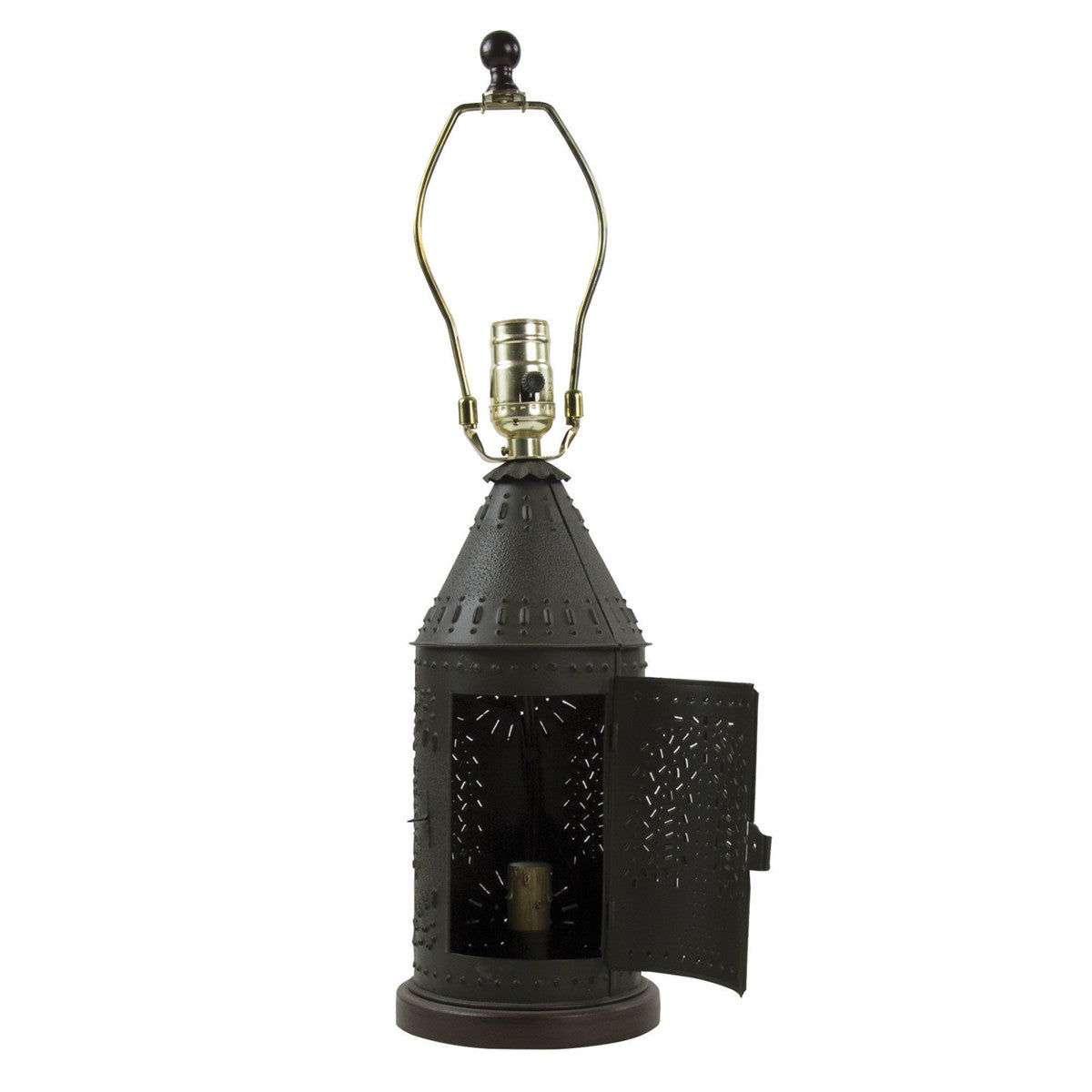 Willow Punched Revere Lamp 19"- Black