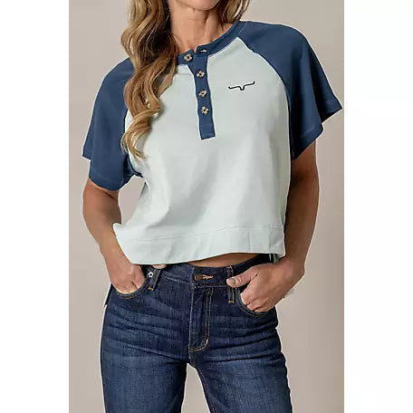 Kimes Women's Cropped Hellena Henley Shirt - Assorted Colours