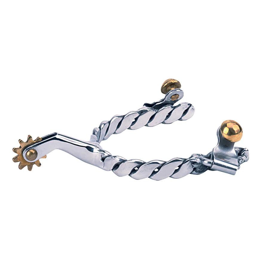 Weaver Men's Twisted Roping Stainless Steel Spurs