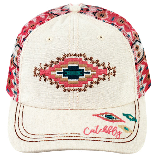 Catchfly Women's Curved Bill Southwestern Embroidered Design- Multi