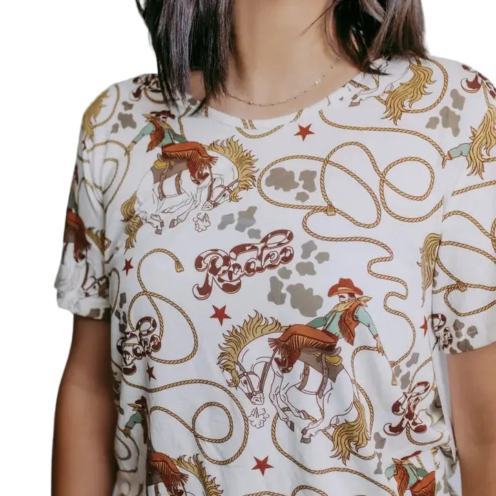 Women's Rodeo Modal Pajama Short Set - Rodeo Design