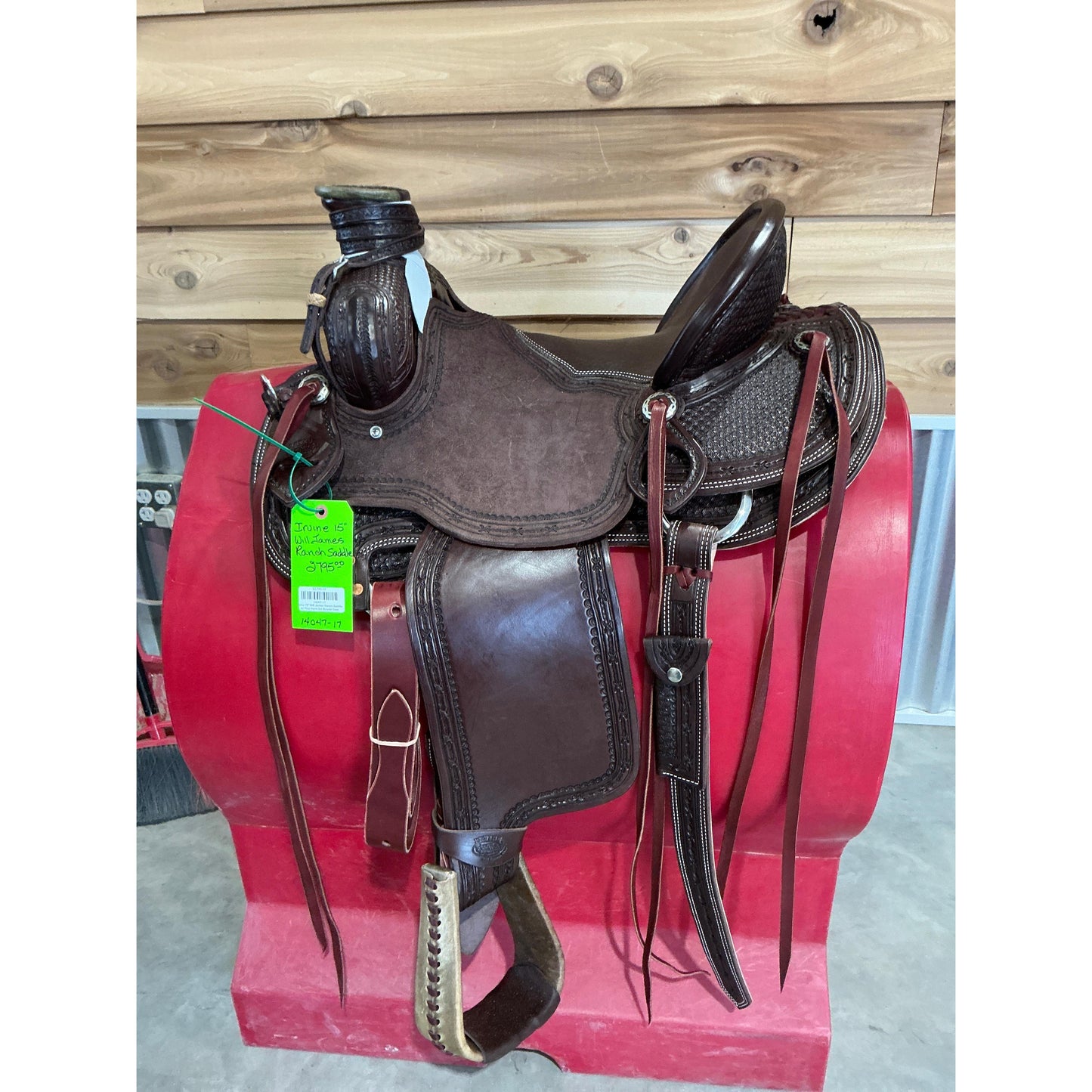 Irvine 15" Will James Ranch Saddle w/ Post Horn-3/4 Bicycle Seat