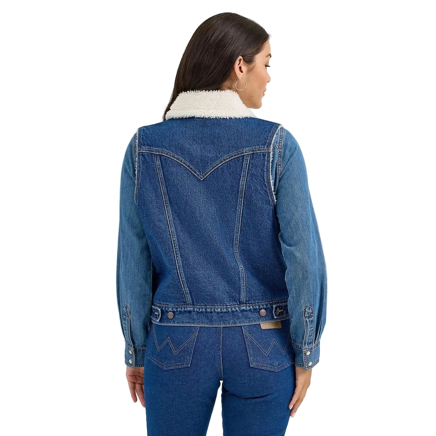 Wrangler Women's Sherpa Lined Denim Vest - Dark