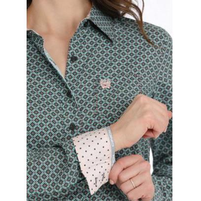 Cinch Women's Long Sleeve Western Shirt- Grey