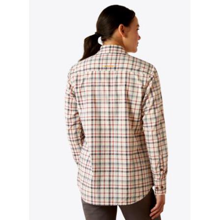 Ariat Women's Rebar Made Tough Durastretch Work Shirt- Vanilla