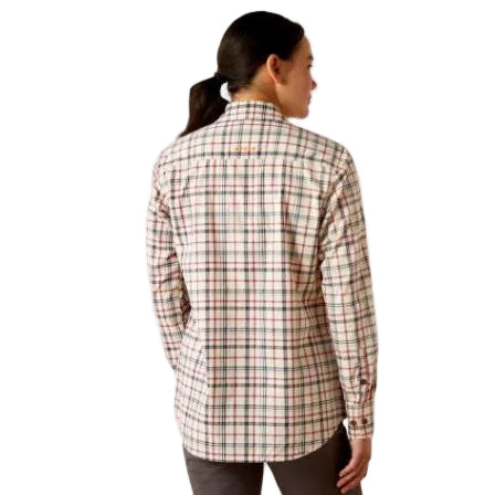 Ariat Women's Rebar Made Tough Durastretch Work Shirt- Vanilla