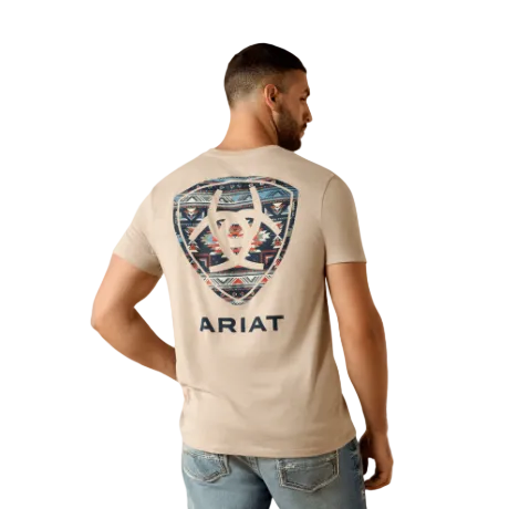 Ariat Men's Sandstone Shield Classic Fit Tee Shirt - Brindle Heather