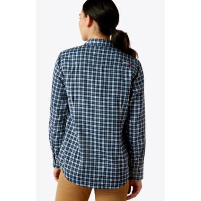 Ariat Women's FR Angeles Long Sleeve Work Shirt- Micro Check
