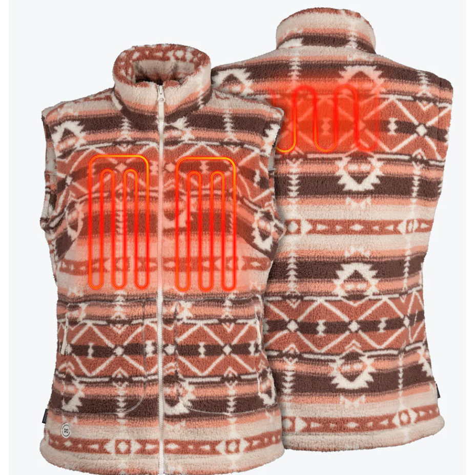 Fieldsheer Women's Upland Long Printed Vest- Clay Aztec