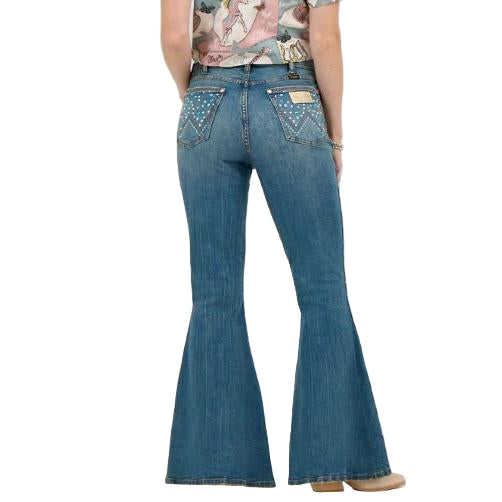 Wrangler Women's Lainey Wilson Bejeweled Bell Bottoms - Rock Wash