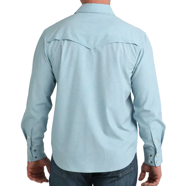 Cinch Men's Long Sleeve Camp Shirt - Light Blue