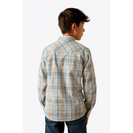 Ariat Boy's Howe Retro Fit Shirt- Light Blue