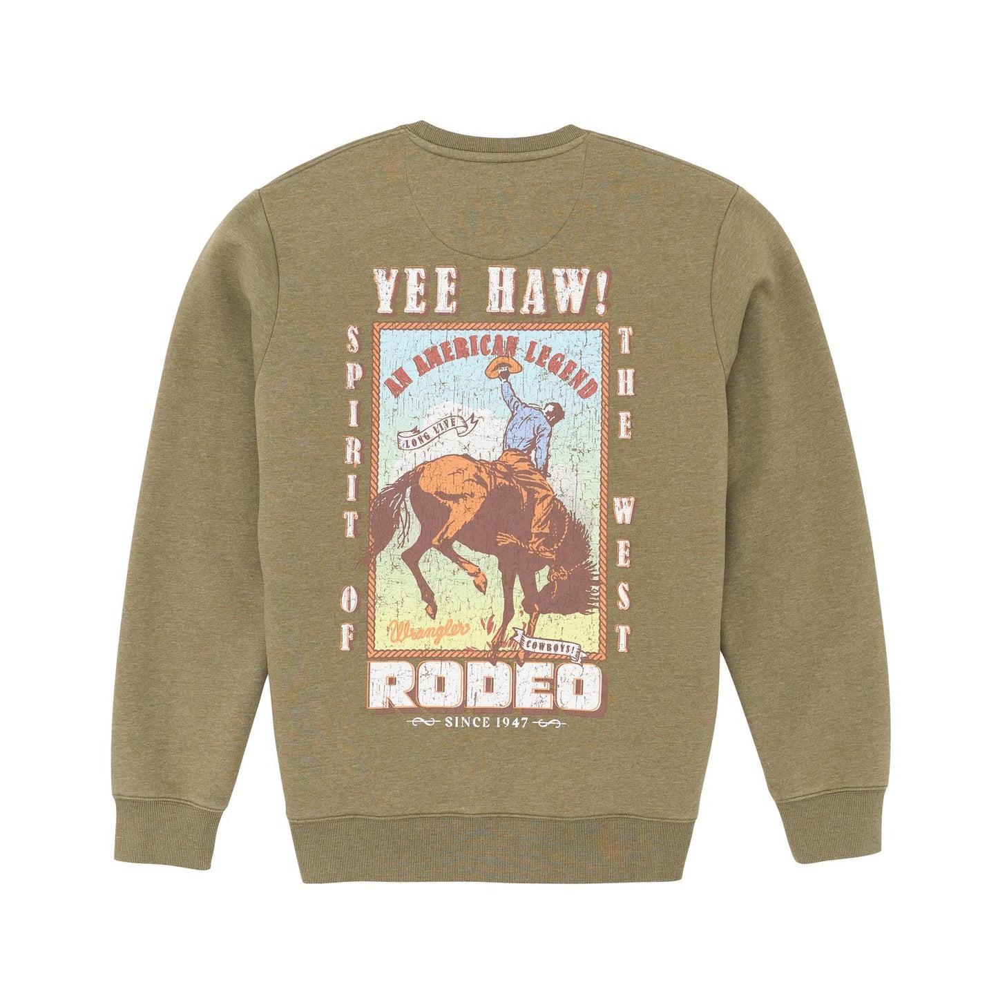 Wrangler Men's Graphic Long Sleeve Regular Fit Sweatshirt- Burnt Olive - Irvine Tack & Western Wear
