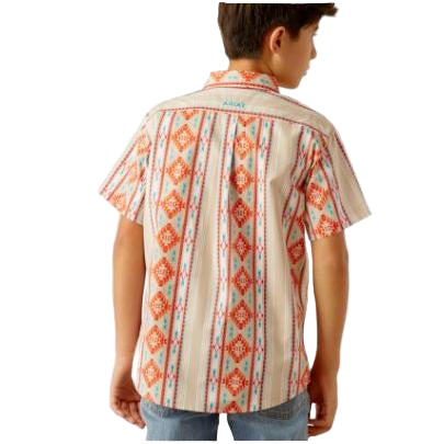 Ariat Boy's Wade Short Sleeve Classic Fit Shirt - Tan - Irvine Tack & Western Wear