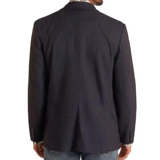 Rock & Roll Men's Plaid Blazer-Black