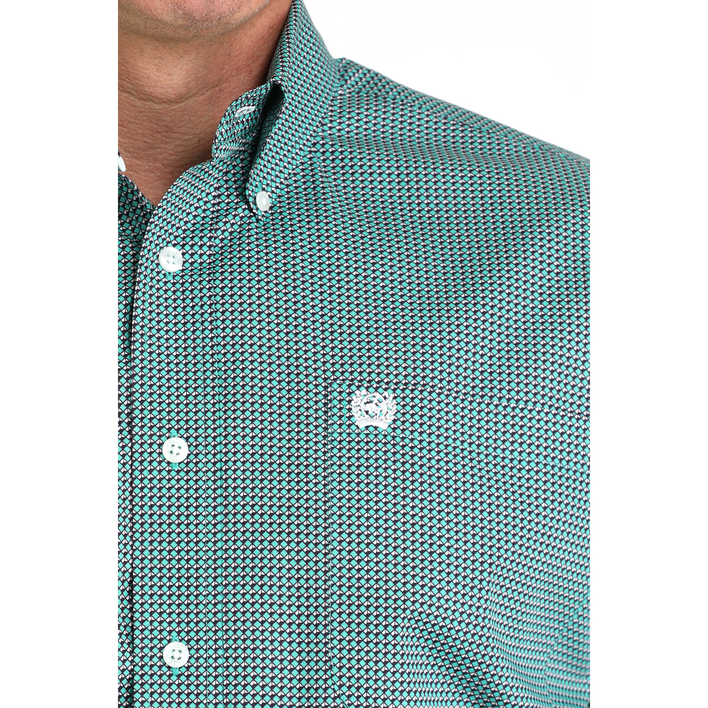 Cinch Men's Long Sleeve Print Shirt- Turquoise