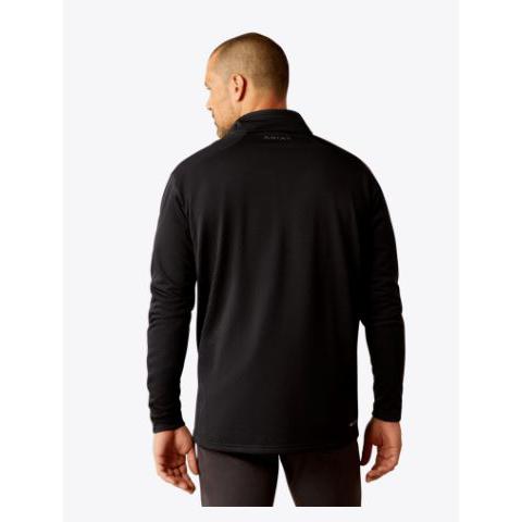 Ariat Men's Long Sleeve Hex Fleece 1/2 Zip Base layer Pullover - Black