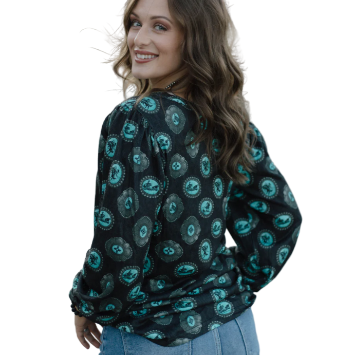 Sterling Kreek Women's Long Sleeve Silver Draw Shirt - Black