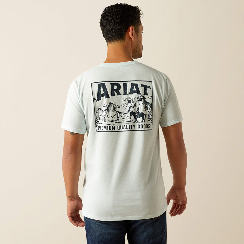 Ariat Men's Short Sleeve Echo Valley Tee Shirt- Quiet Tide
