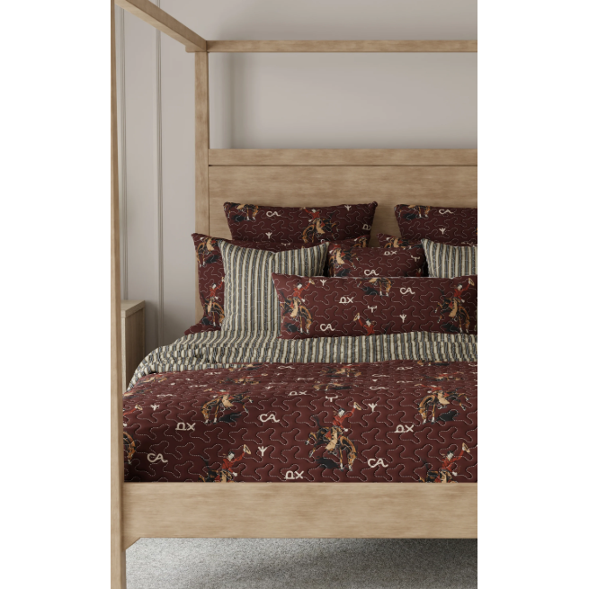 Ida Mae Lazy J Maroon Quilt