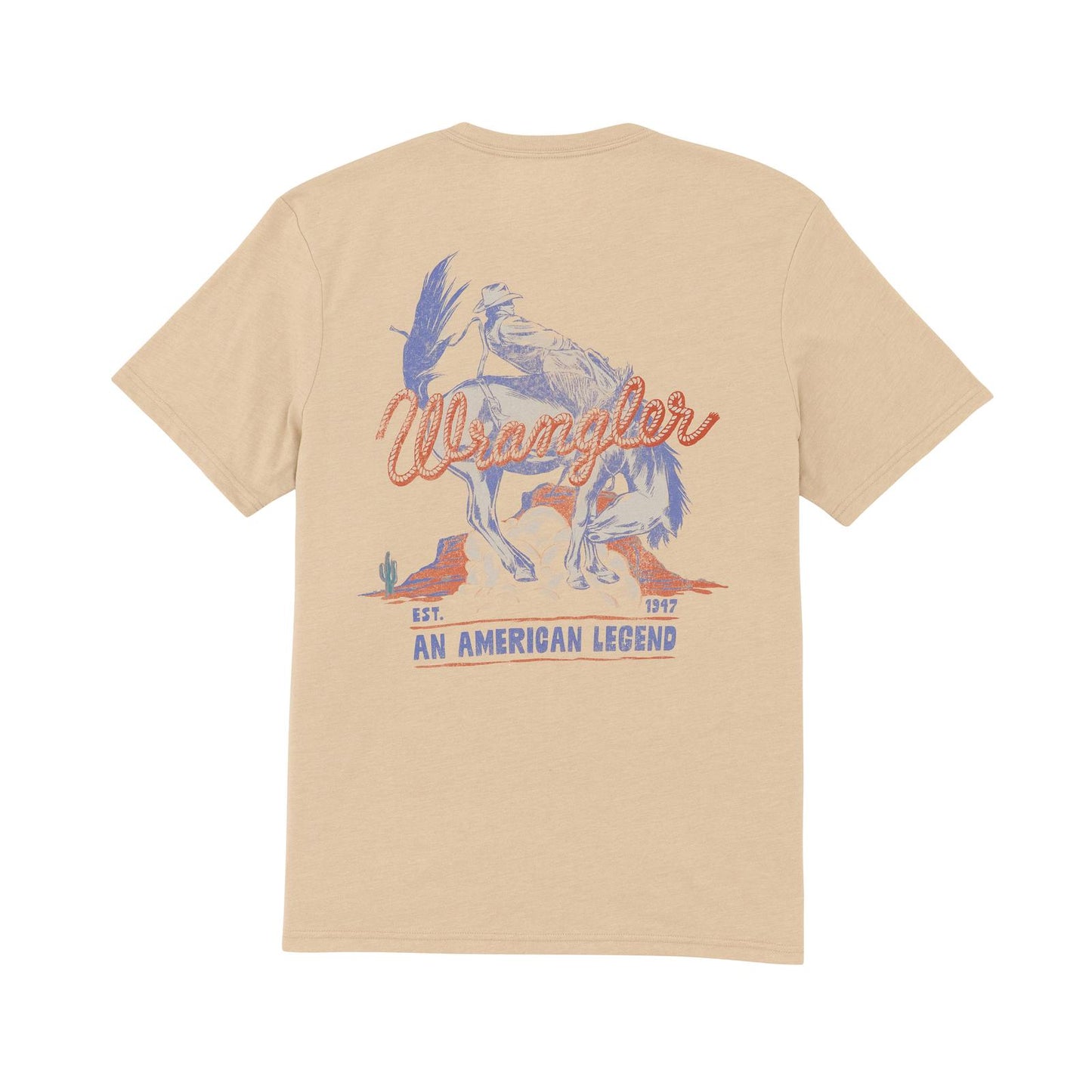 Wrangler Men's Graphic Short Sleeve Tee Shirt- Trenchcoat Heather