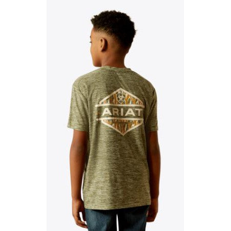 Ariat Boy's Short Sleeve Tree Bark Camo Charger Tee Shirt