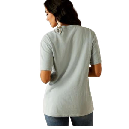 Ariat Women's Wild West Stamp Tee Shirt - Bleached Blue