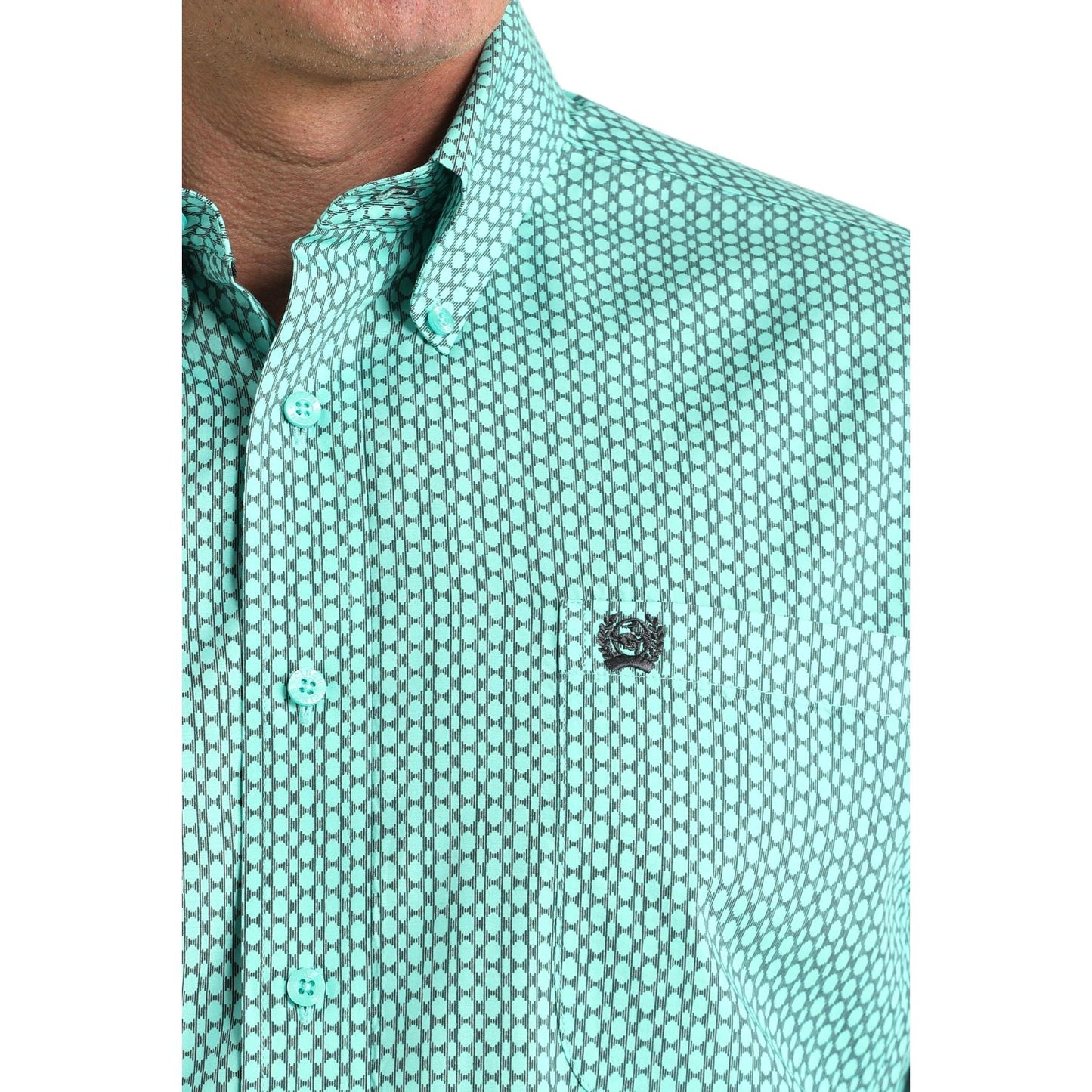 Cinch Men's Long Sleeve Patterned Western Shirt- Blue - Irvine Tack & Western Wear