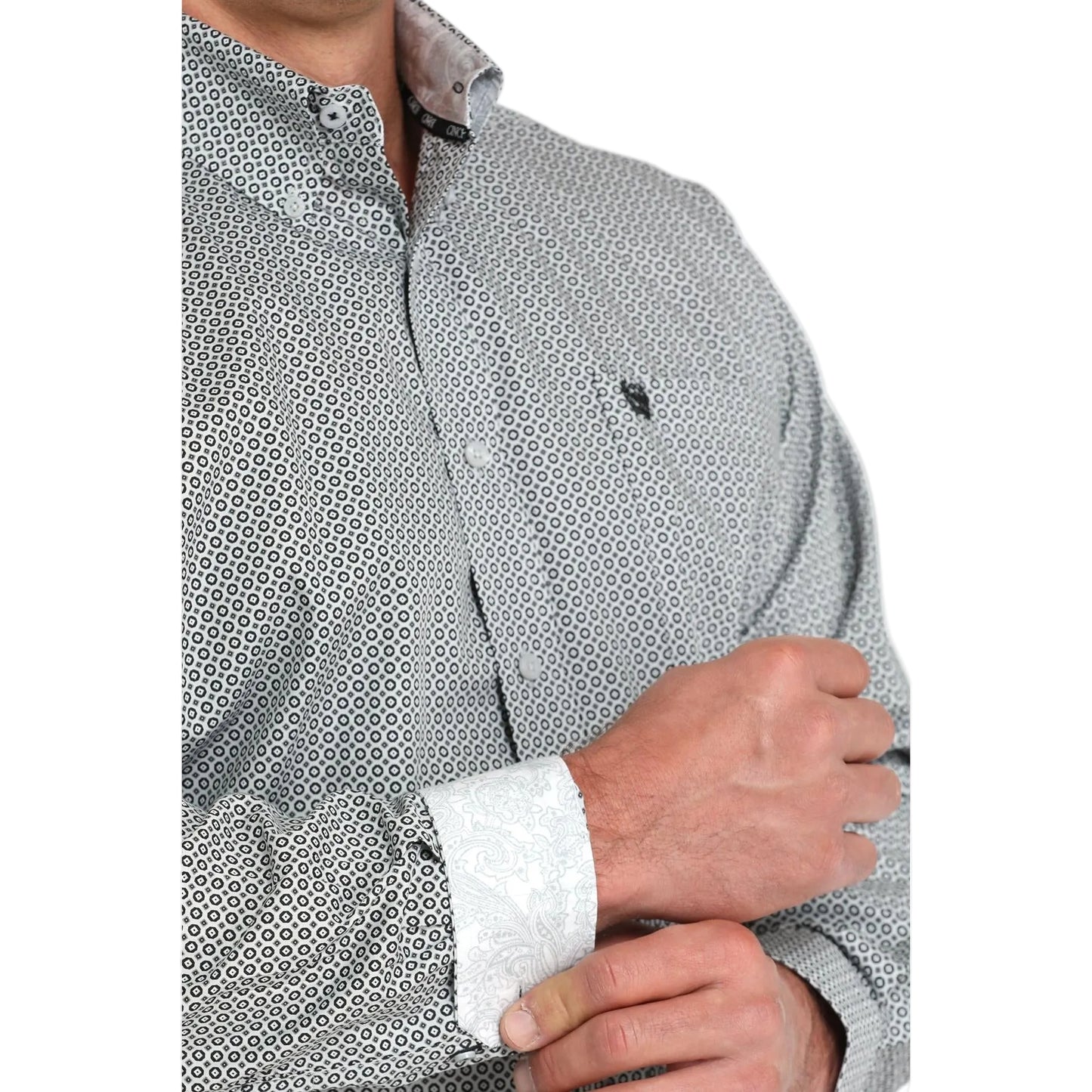 Cinch Men's Long Sleeve Western Print Shirt - Grey